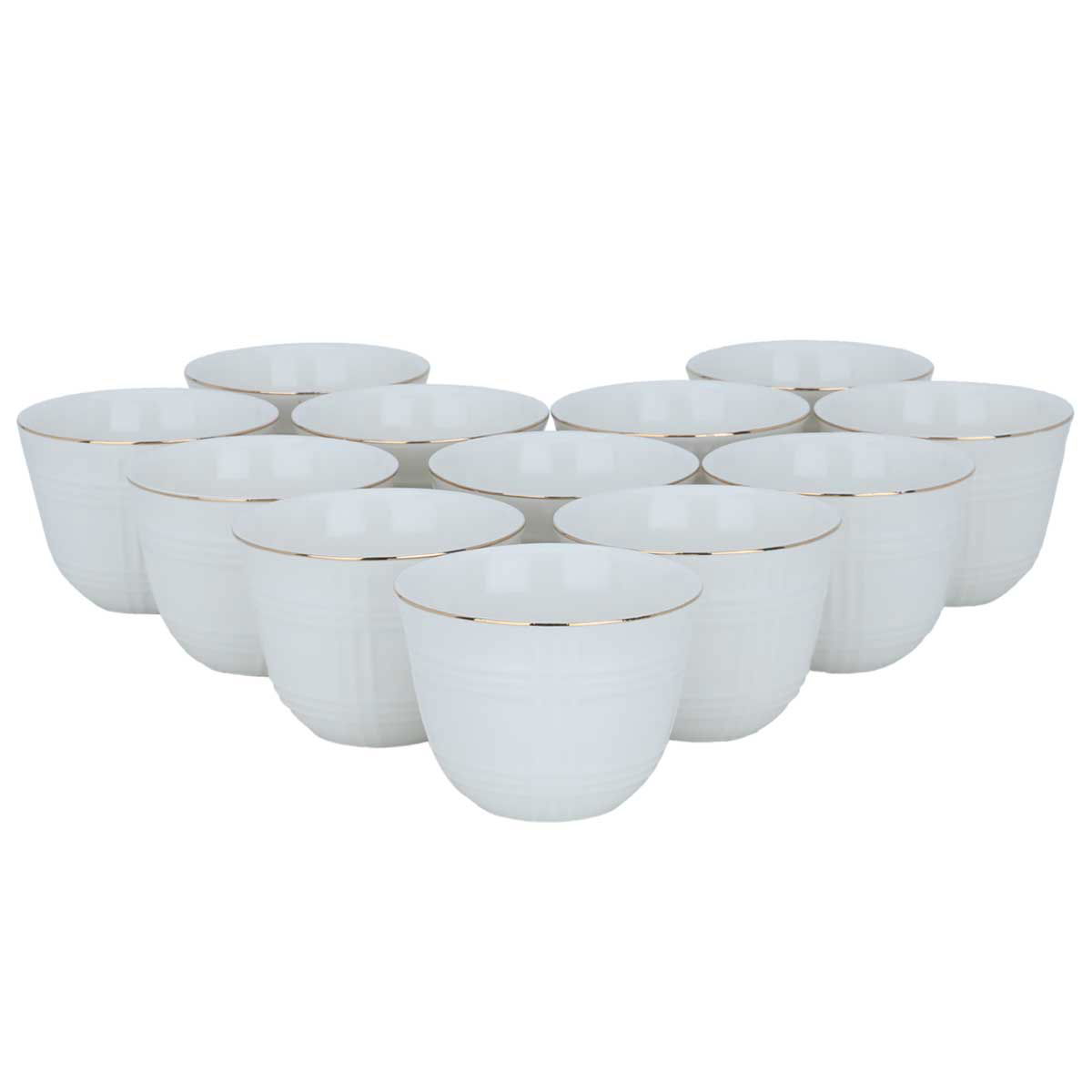 طقم فناجين قهوة عربي السيف غاليري، بورسلان، 12 حبة - أبيض product image 2