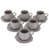 Al Saif Gallery porcelain coffee cup and saucer set, 12 pieces - grey product image 2