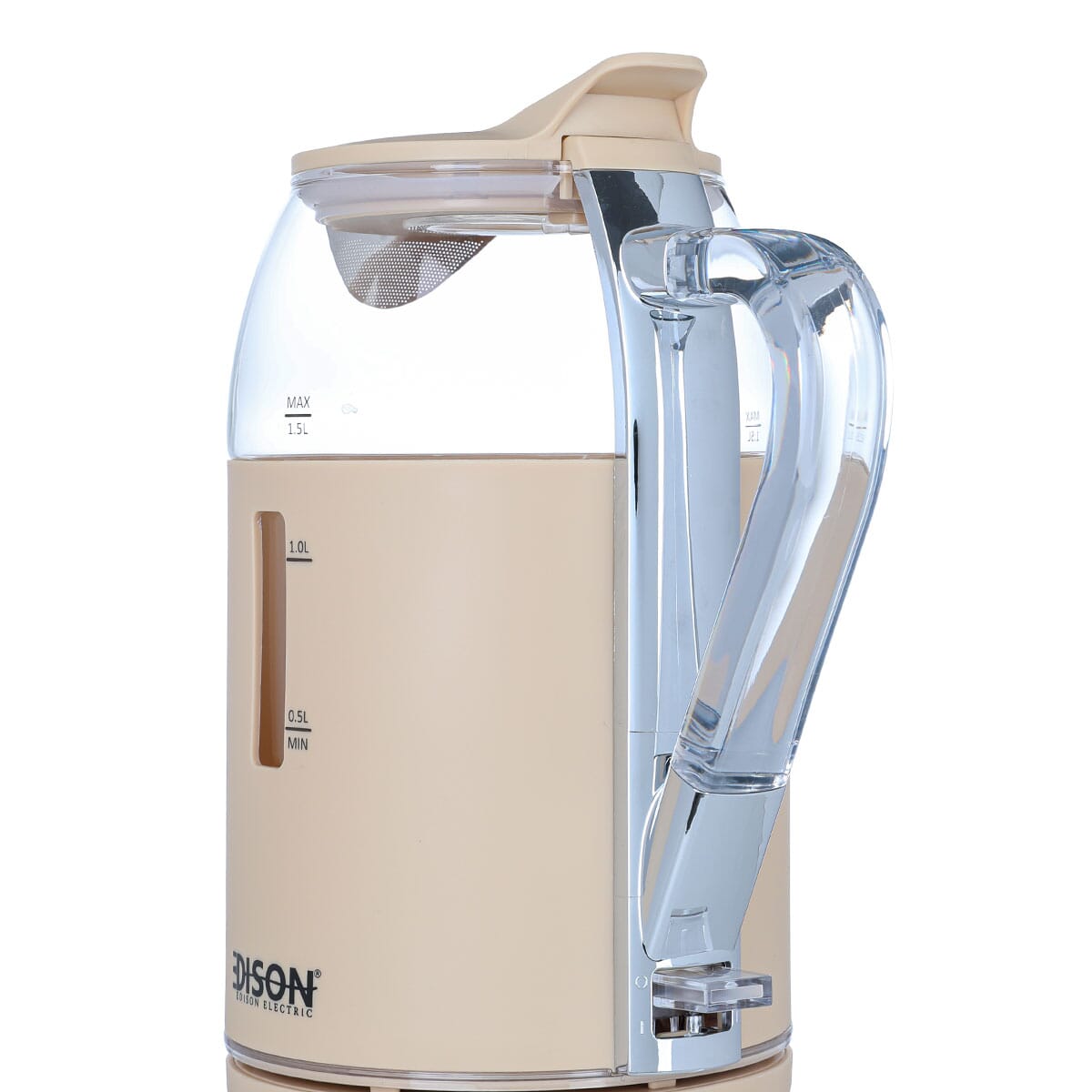 غلاية كهربائية زجاج إديسون، 2200 واط، 1.5 لتر - بيج product image 4