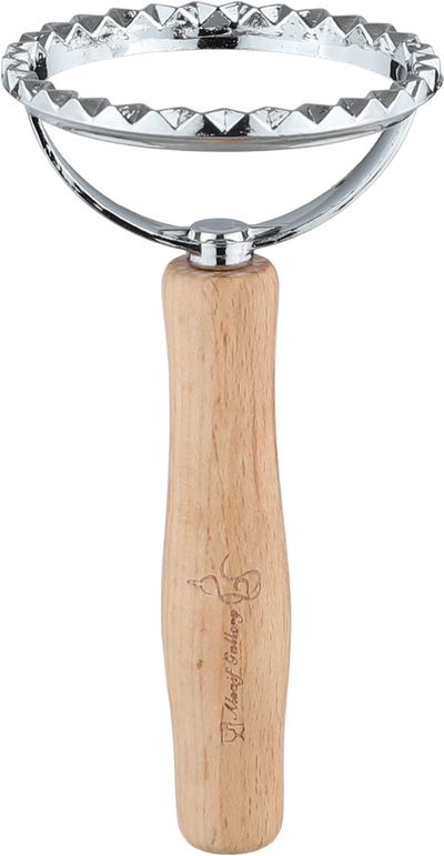 قطاعة معجنات خشب ستانلس استيل السيف غاليري، 12x6.5 سم، يد خشبي - خشبي فاتح فضي product image 2