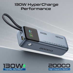 Promate Titan-130Pro Power Bank, 130W, 20000mAh, 3 Ports, Digital Display - Gray product image 2