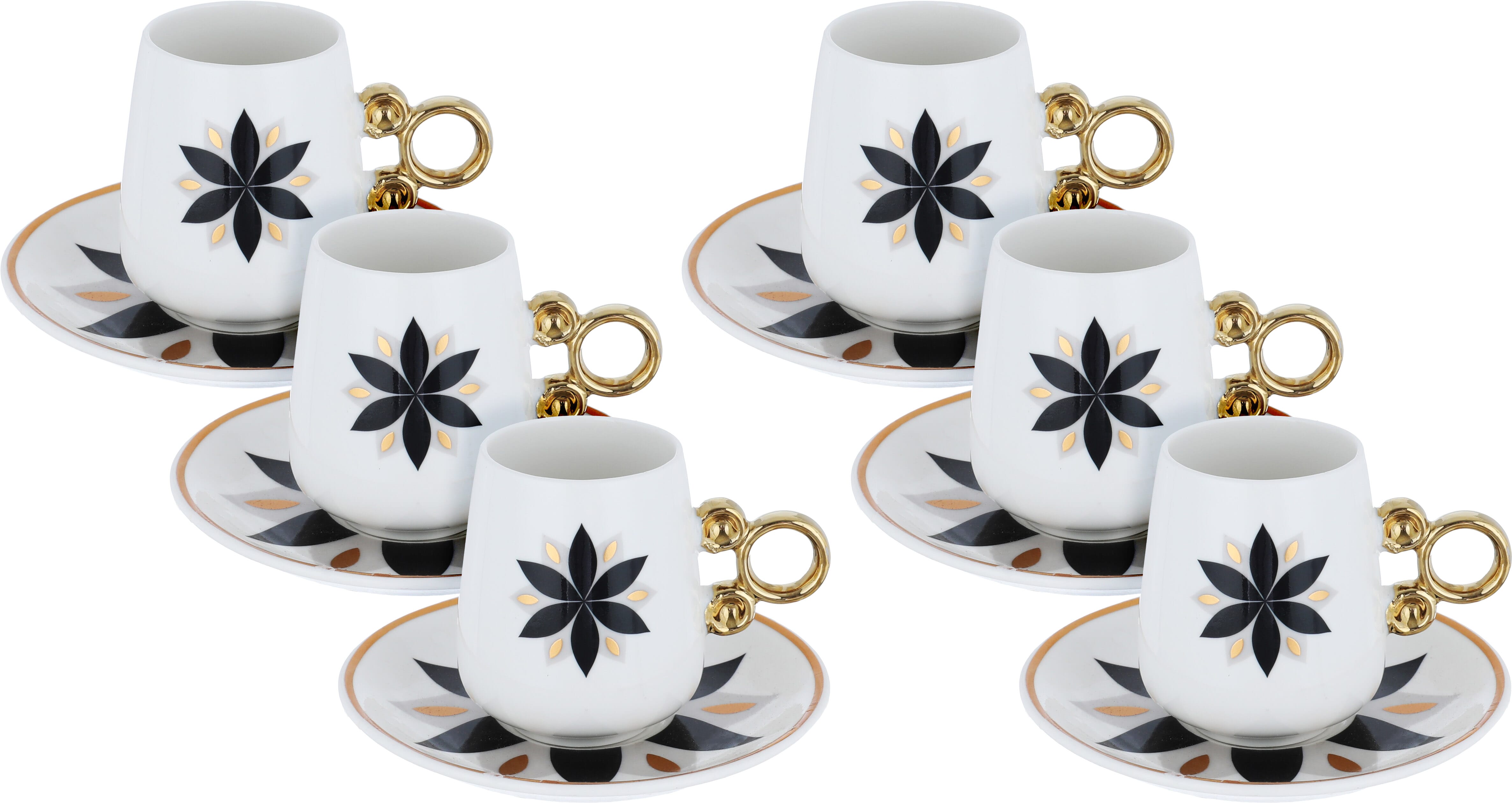 Al Saif Gallery porcelain coffee cup set, 12 pieces, saucer - white product image