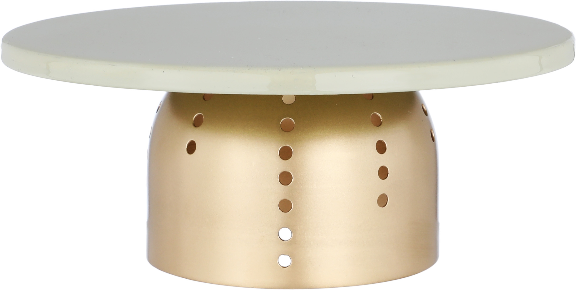 Al Seif Gallery Gold Cake Stand with Base, 21x21x8 cm - Beige product image 1