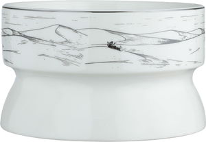 وعاء تقديم بورسلان السيف غاليري، 15x9.3 سم، دائري، قاعدة - أبيض رمادي product image 2