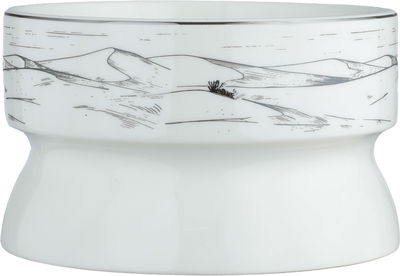 وعاء تقديم بورسلان السيف غاليري، 15x9.3 سم، دائري، قاعدة - أبيض رمادي product image 2