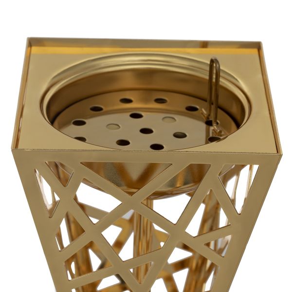 مبخرة استيل السيف غاليري، 11×11×23 سم، نقش مثلثات - ذهبي product image 3