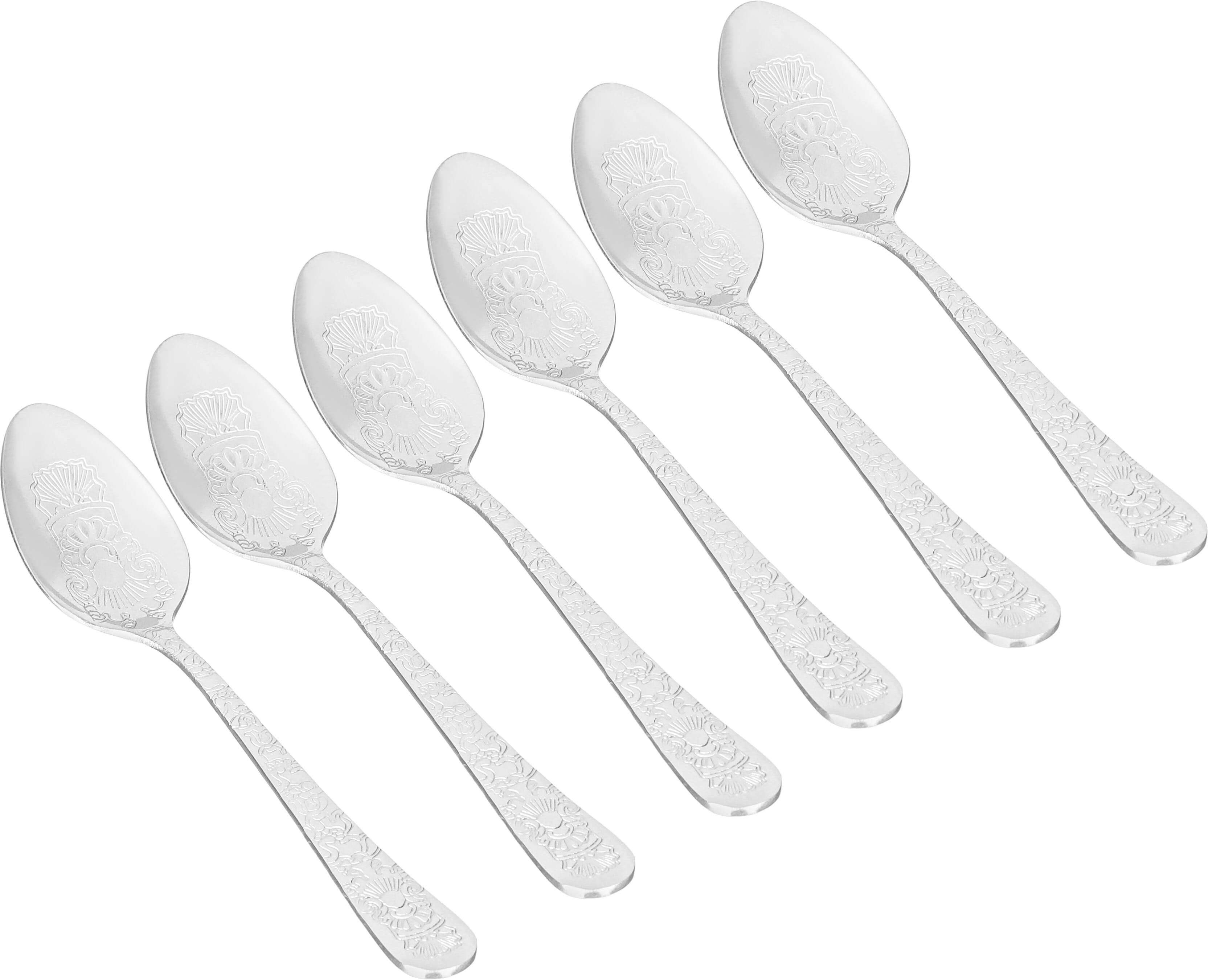 طقم ملاعق شاي استيل السيف غاليري، 6 قطع، منقوش - فضي product image
