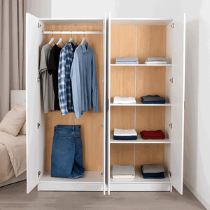 خزانة ملابس خشب ام دي اف، 190×150×50 سم، 4 ابواب - أبيض product image 2