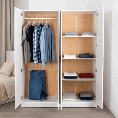 خزانة ملابس خشب ام دي اف، 190×150×50 سم، 4 ابواب - أبيض product image 2