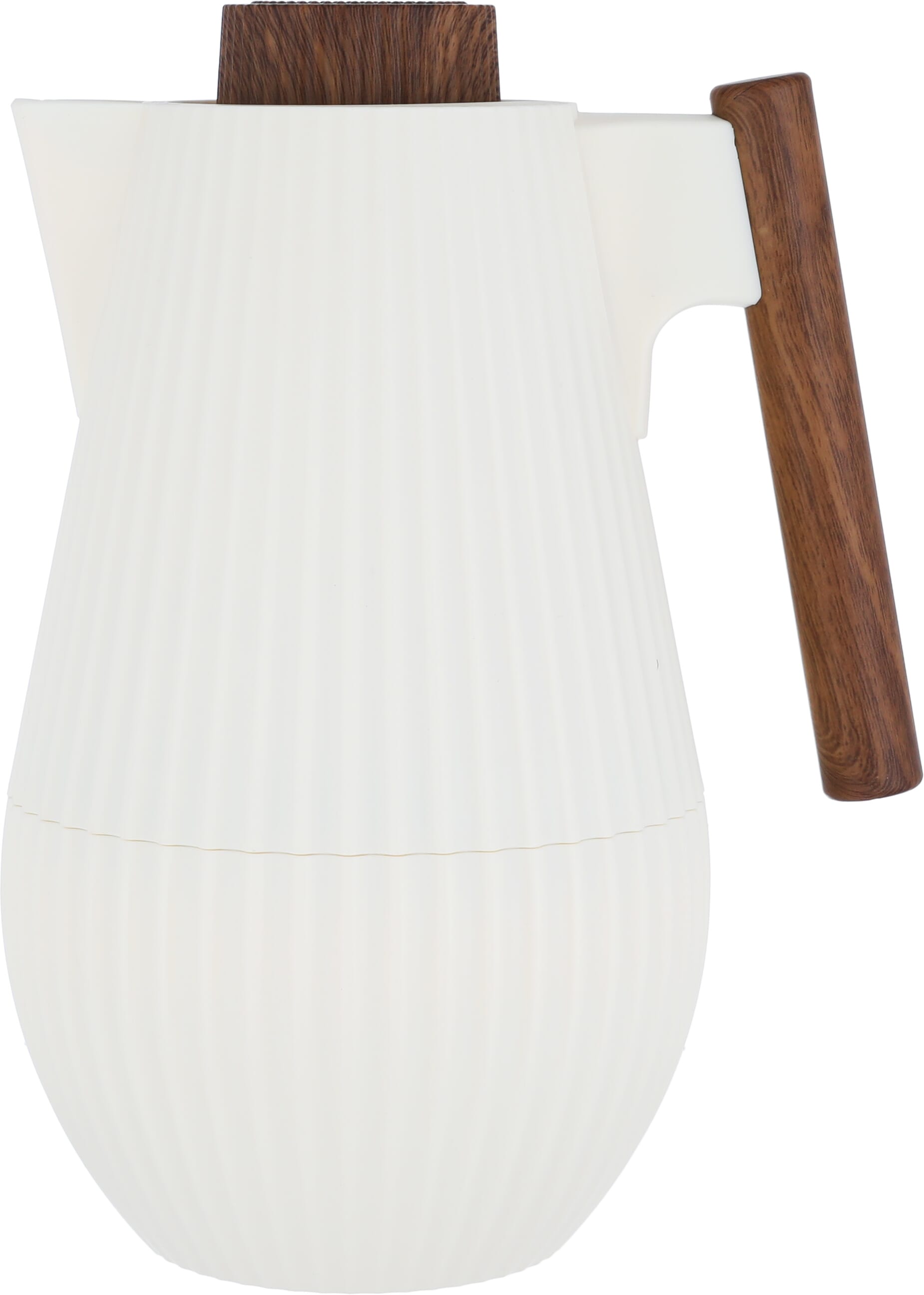 Al Saif Gallery Layar thermos, 1 liter, wooden handle, squeezer, thermal glass inner container, plastic outer shell - light beige product image