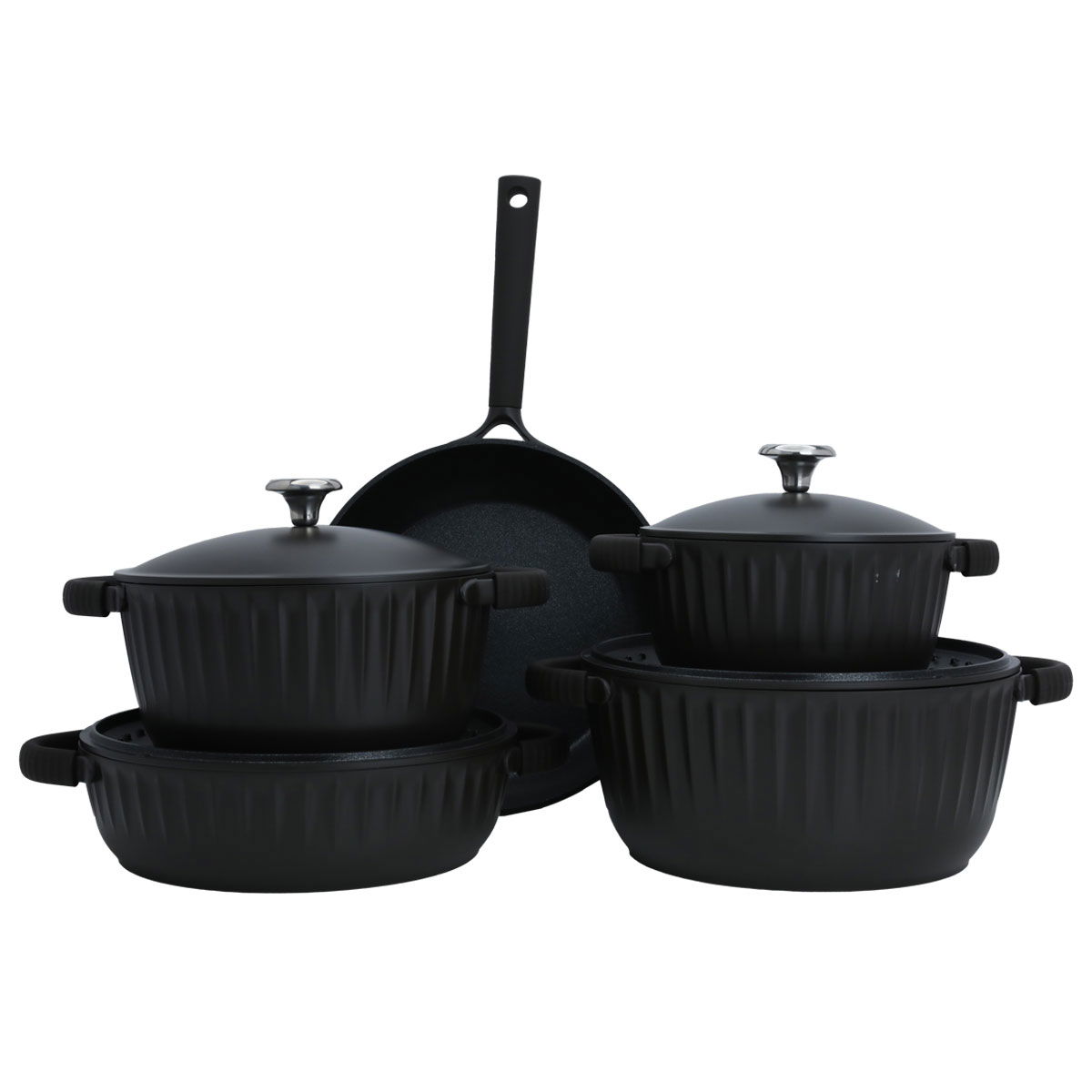 Al Saif Gallery granite cookware set, 9 pieces - black product image