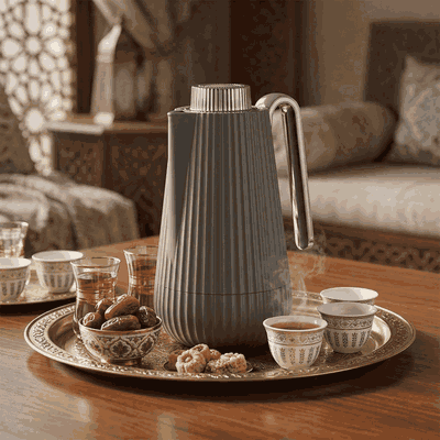 Glory Sumo Thermos, 1 liter, nickel handle, glass interior, push-button - dark gray glossy black product image 2