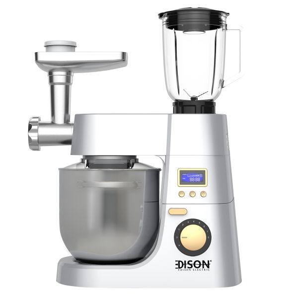 عجانة كهربائية إديسون تتانيوم، 4 وظائف، 6.5 لتر، 8 سرعات، 1800 واط - فضي product image 2