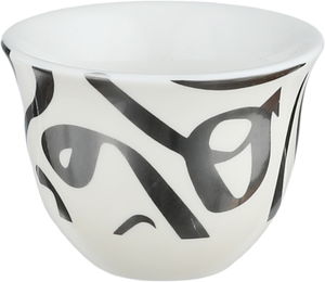 طقم فناجين قهوة سعودي بورسلان السيف غاليري، 12 قطعة - أبيض فضي product image 2