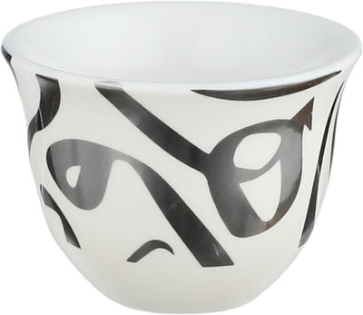 طقم فناجين قهوة سعودي بورسلان السيف غاليري، 12 قطعة - أبيض فضي product image 2