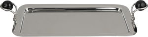 Al Saif Gallery Stainless steel serving tray, 42x24.4x2 cm, rectangular, black and silver handles product image