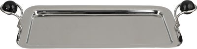 Al Saif Gallery Stainless steel serving tray, 42x24.4x2 cm, rectangular, black and silver handles product image 1