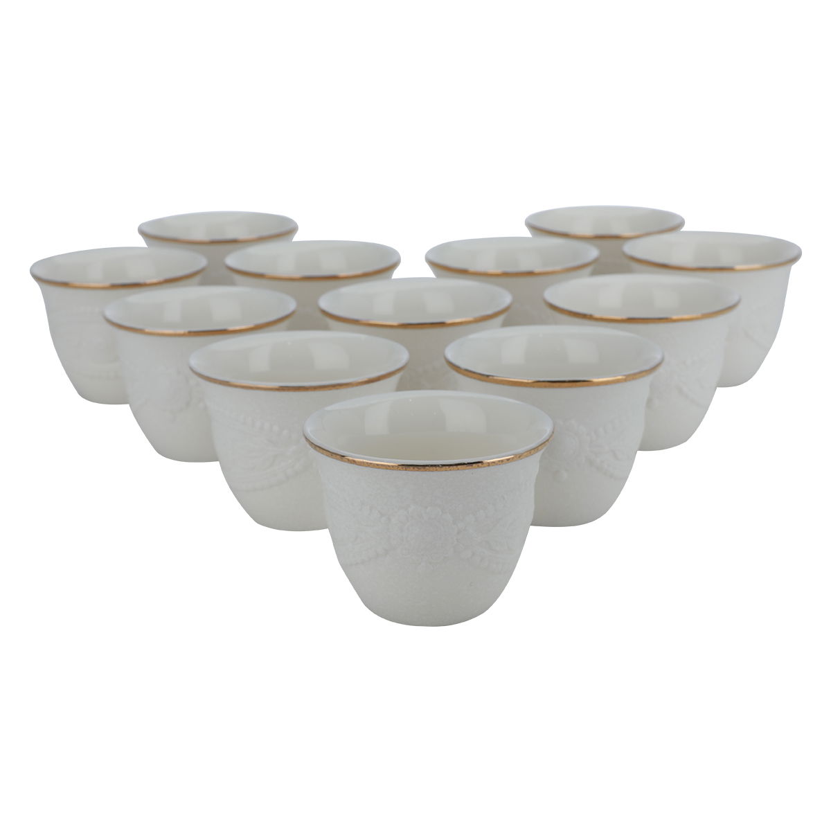 Al Saif Gallery Arabic coffee cups, porcelain, 12 pieces - white product image 1