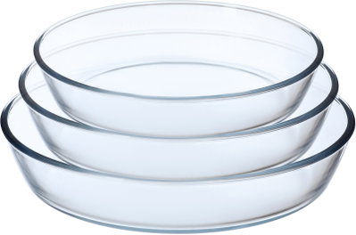 طقم صينية زجاج بايركس السيف غاليري، 3 حبات - شفاف product image 2