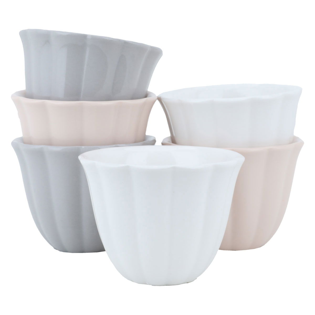 Al Saif Gallery porcelain Arabic coffee cups set, 12 pieces, striped - colorful product image 2