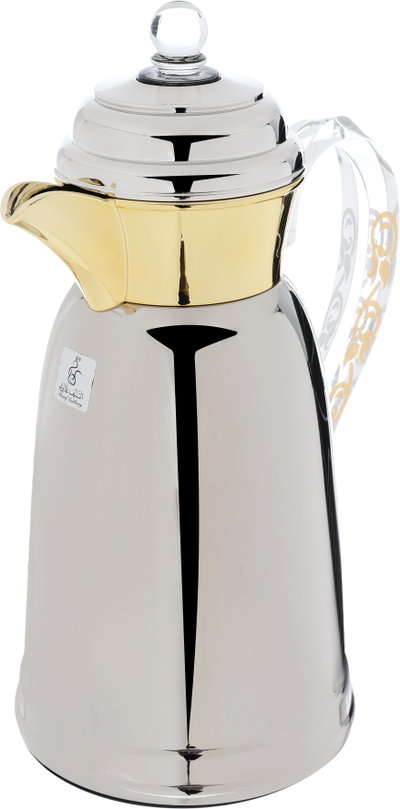 Al Saif Gallery Qamar thermos set, 1 liter, thermal glass inner container, steel outer shell - silver product image 3