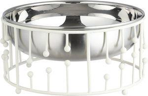 وعاء تقديم ستانلس استيل السيف غاليري، 24x24x12 سم، دائري، قاعدة أبيض - فضي product image