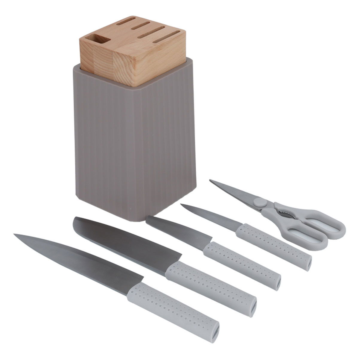 Al Saif Gallery Wooden Knife Stand, 6 Pieces - Beige product image 2