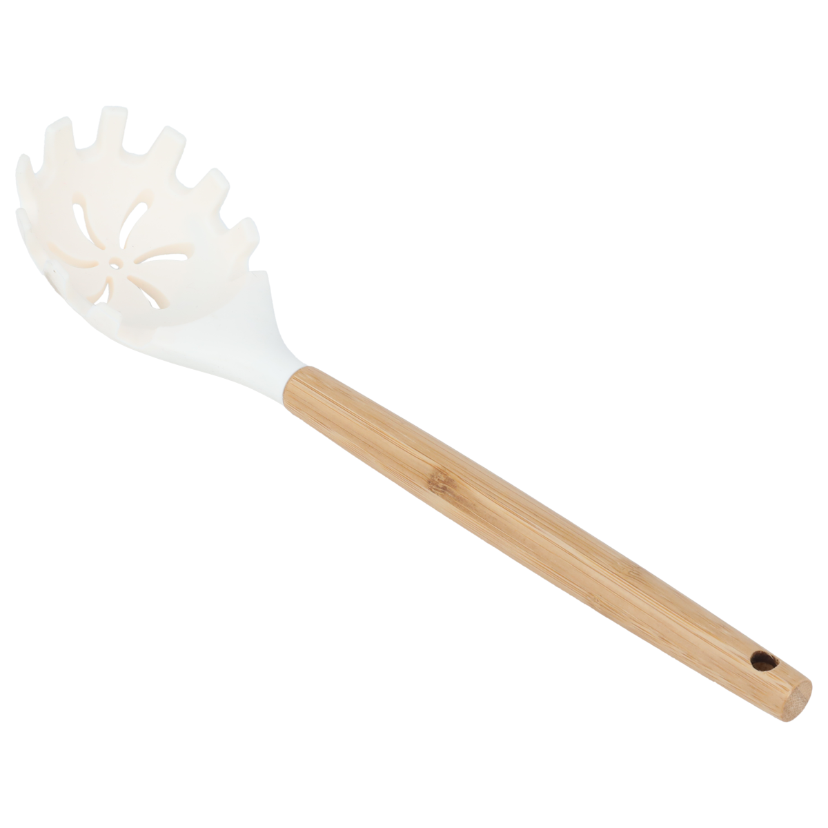 Al Saif Gallery silicone pasta spoon, wooden handle - beige product image 1