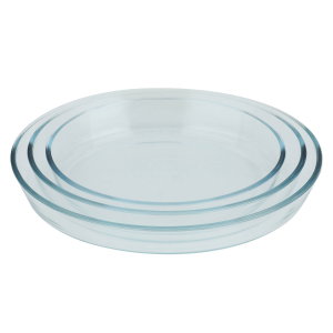 طقم صواني بايركس زجاج السيف غاليري، 2.4/3.2/4.0 سم ، بيضاوي، 3 قطع - شفاف product image 2