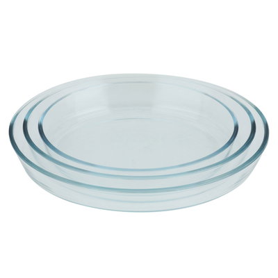 طقم صواني بايركس زجاج السيف غاليري، 2.4/3.2/4.0 سم ، بيضاوي، 3 قطع - شفاف product image 2