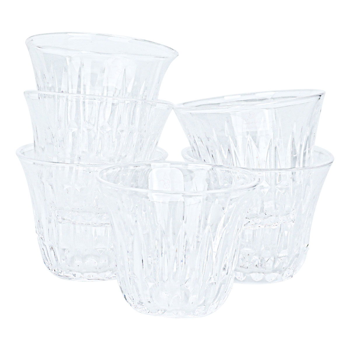 طقم تقديم بيالات +فناجين كريستال السيف غاليري، مع الصحن، 18 قطعة - شفاف product image 3