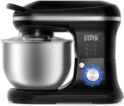 Winning Star ST-5306 Electric Stand Mixer, 5 Liters, 1200 Watts, 6 Speeds, Pulse Function - Black/Silver product image 1