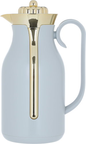 Timeless Rayana Thermos, 1 liter, golden lid, thermal glass inner shell, plastic outer shell - light gray product image 2