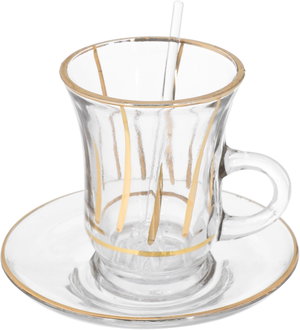 Al Saif Gallery Glass Teacoffee Serving Set, 52 Pieces - Clear Gold product image 2