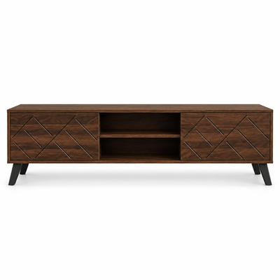 طاولة تلفزيون،  50×160×40 سم، خشب MDF، قواعد - بني غامق product image 3