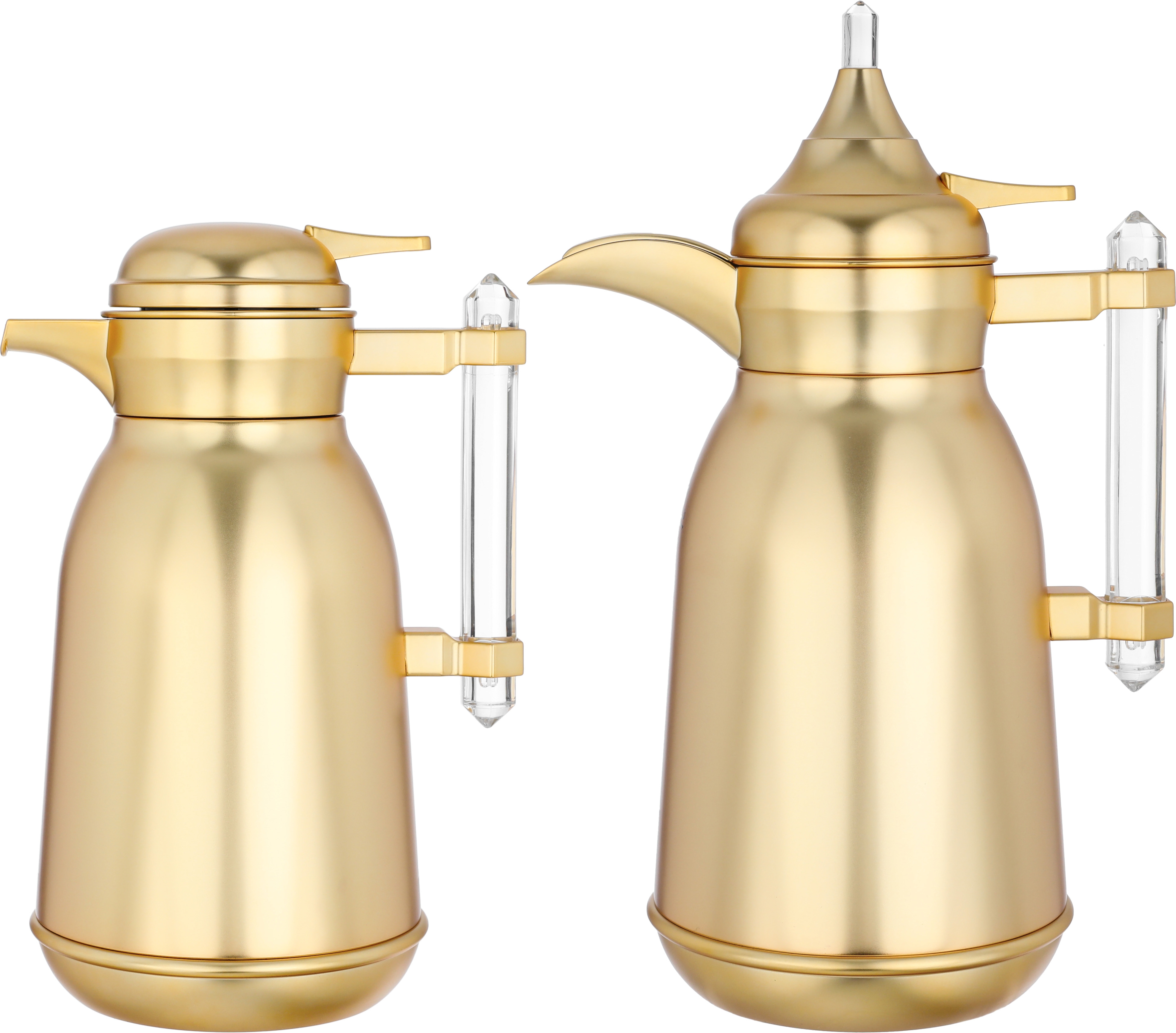 Al Saif Gallery Shahad thermos set, 1 liter, thermal glass inner shell, plastic outer shell, 2 pieces - gold product image