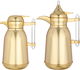 Al Saif Gallery Shahad thermos set, 1 liter, thermal glass inner shell, plastic outer shell, 2 pieces - gold product image 1
