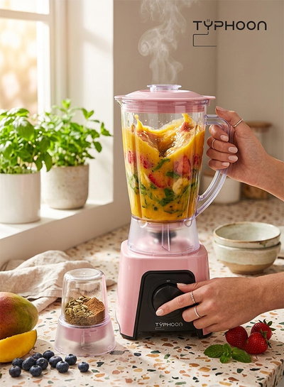 خلاط كهربائي و مطحنة تايفون، 350 واط، 1.5 لتر، TY-02-004 P - بينك product image 2