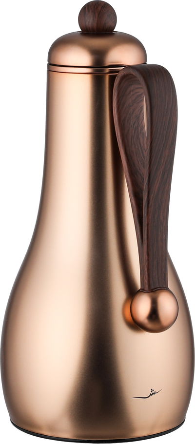 طقم ترامس غيم السيف غاليري، قطعتين، 1/1 لتر، حافظة داخلية زجاج، يد خشبي - نحاسي product image 7