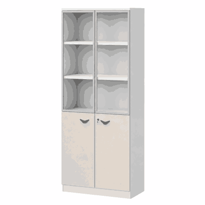 دولاب ملفات خشب، 200×80×40 سم - ابيض رمادي product image 2