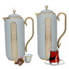 Al Saif Gallery Summer Thermos Set, 2 Pieces, 1/0.7 Liter - Light Gray Golden product image 2