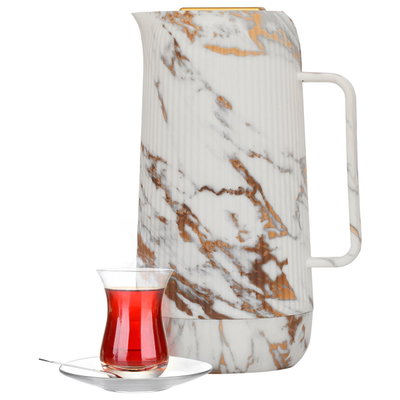 Al Saif Gallery thermos, 1 liter - white marble product image 1