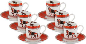Al Saif Gallery Turkish Porcelain Coffee Cup Set, 12 Pieces, Saucers - Multicolor product image