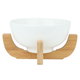 Al Saif Gallery porcelain bowl, wooden base - white product image 1