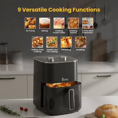 قلاية هوائية رويال زويا، 1400 واط، 4.7 لتر، شاشة ديجيتال، مؤقت، RA-AFM4717 - اسود product image 4