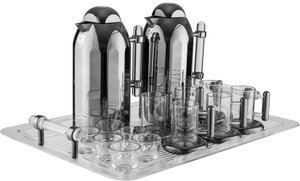 Al Saif Gallery Terhab Thermos Set, 21 Pieces, Cups with Saucers, Coffee Cups, Saucer, Transparent Handle - Black Transparent product image 2