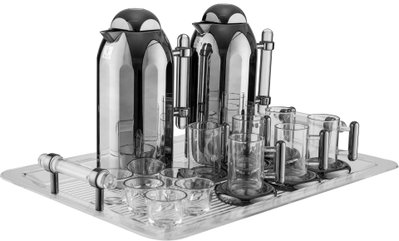 Al Saif Gallery Terhab Thermos Set, 21 Pieces, Cups with Saucers, Coffee Cups, Saucer, Transparent Handle - Black Transparent product image 2