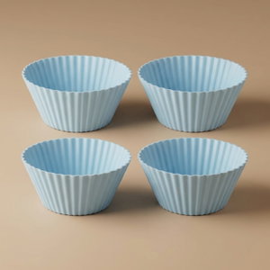 Al Saif Gallery Silicone Cupcake Molds, 4 Pieces, 8 x 8 x 3.8 cm - Blue product image