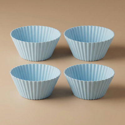 Al Saif Gallery Silicone Cupcake Molds, 4 Pieces, 8 x 8 x 3.8 cm - Blue product image 1