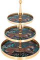 Steel Al Saif Gallery cake serving stand, circular, tiger pattern, 3 levels - gold product image 1
